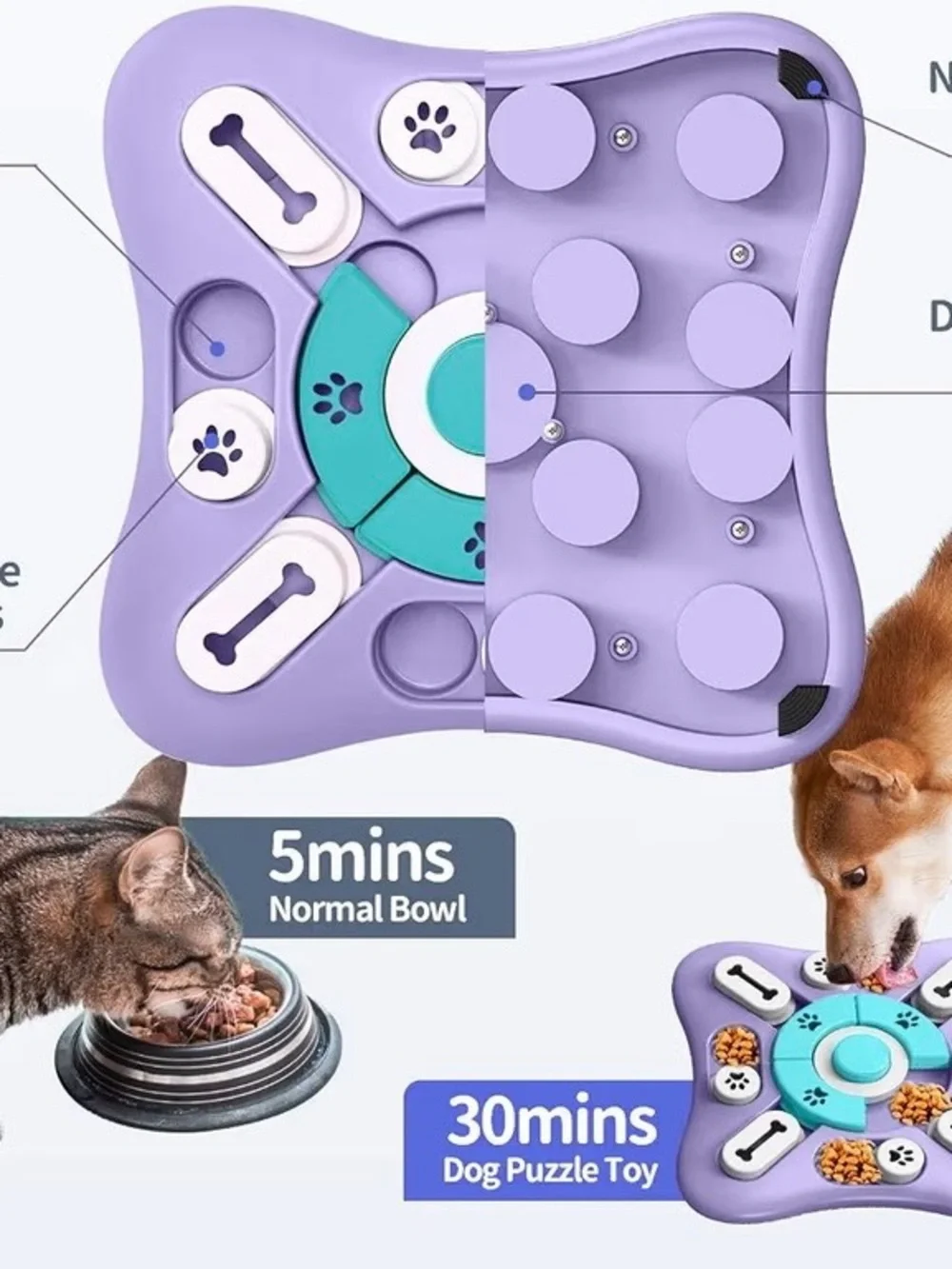 UDORICH Dog/Cat Mental Enrichment & Slow Feeding Puzzle Toy